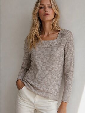MISSONI Textured Gold Metallic Knit Top – Size IT 42 (US 6) – NWT MSRP $550